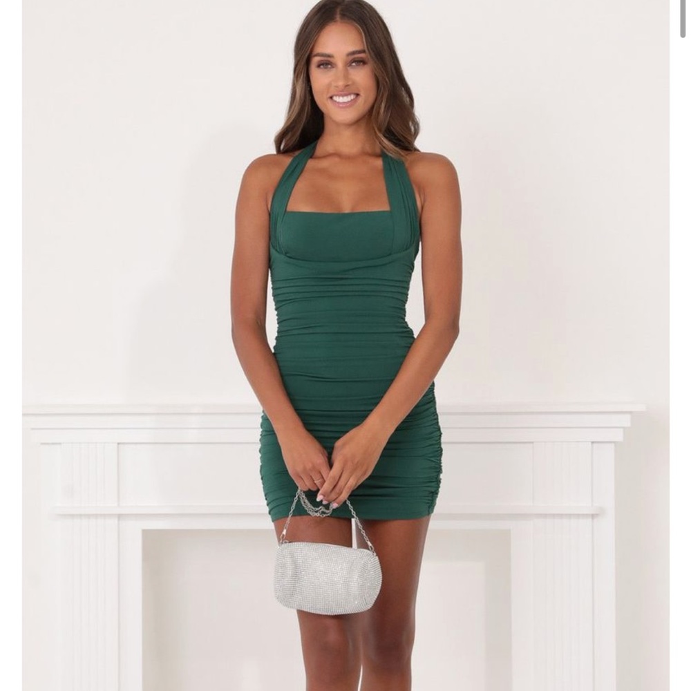 Dark green Lucy in the sky mini dress